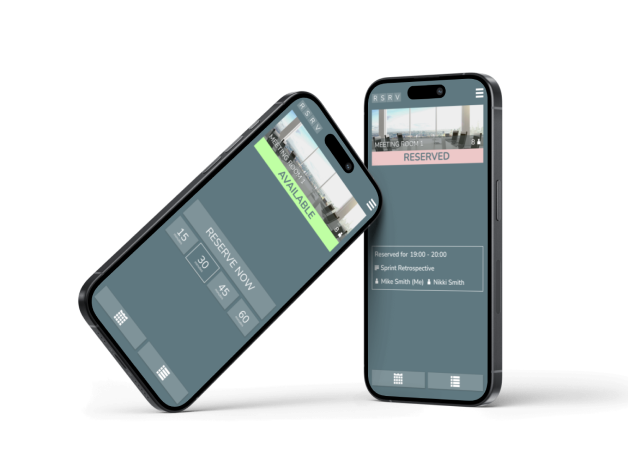 RSRV mobile view RSRV's intuitive mobile view lets you reserve meeting rooms effortlessly