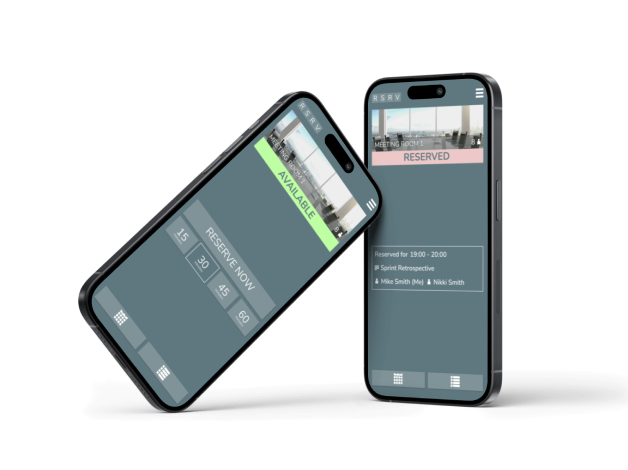 RSRV's intuitive mobile view lets you reserve meeting rooms effortlessly