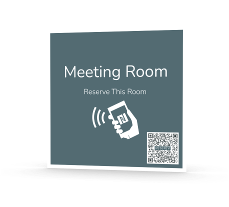 RSRV eco-friendly NFC & QR-code plates RSRV's eco-friendly plates let you reserve meeting rooms immediately via NFC and QR-codes